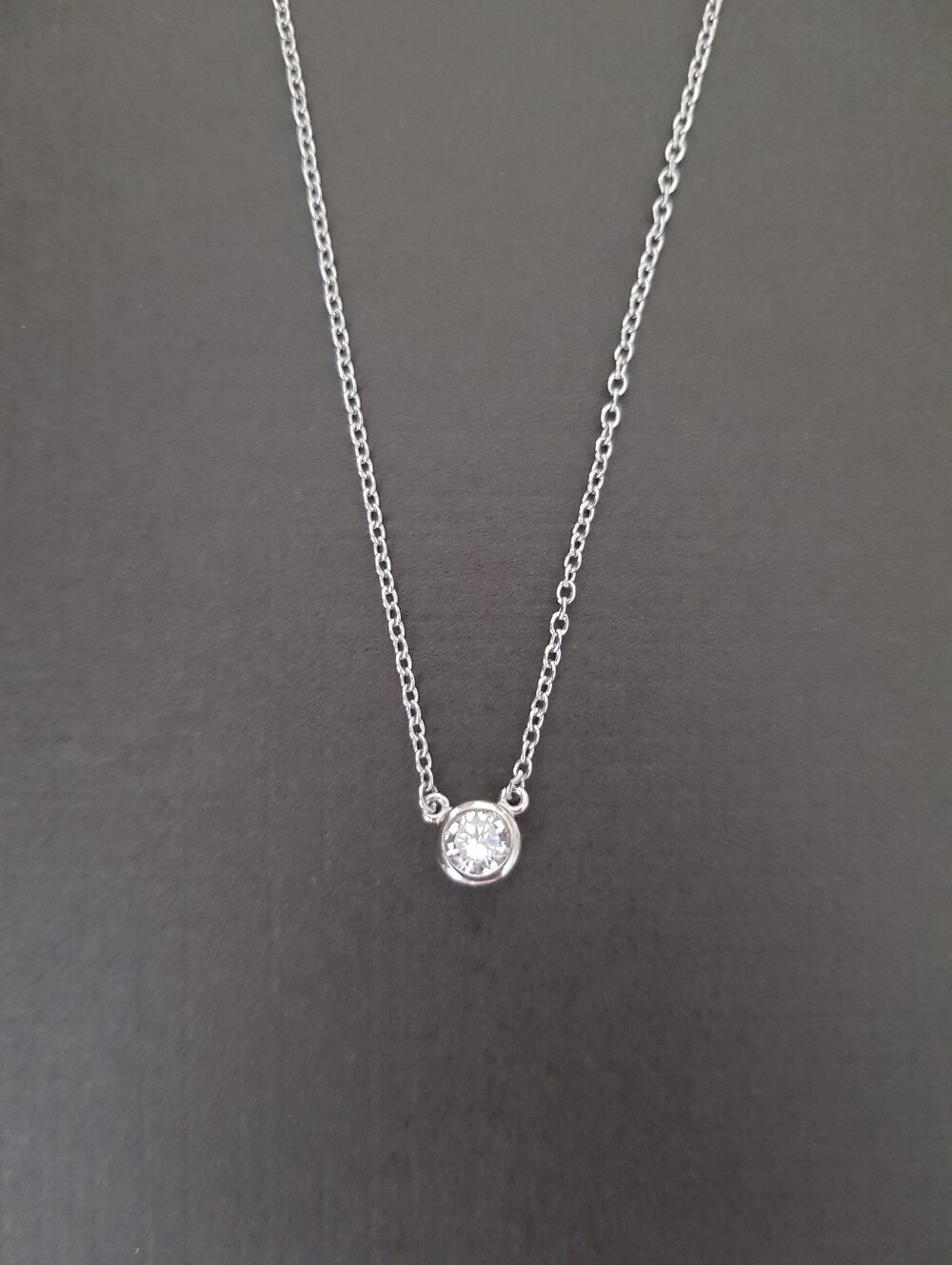 Sterling Silver CZ Pendant Necklace